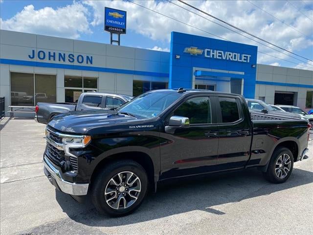 2023 Chevrolet Silverado 1500 LT (2FL) in Black — front three-quarter view